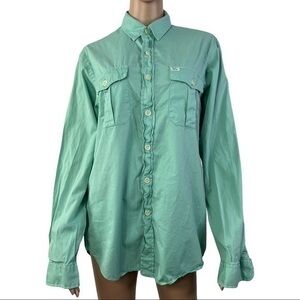 Polo Ralph Lauren Women Casual Shirt Buttons Down Green Sz M